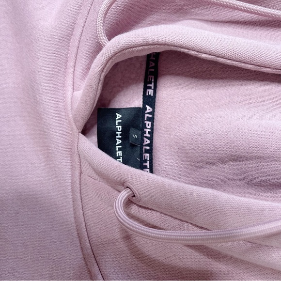 Alphalete Pink Script Logo Cropped Hoodie Women's Size Small - Picture 5 of 13